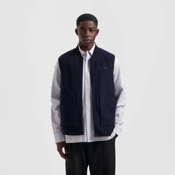 Olaf Wool Zip Vest Navy