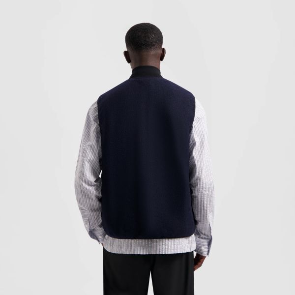 Olaf Wool Zip Vest Navy