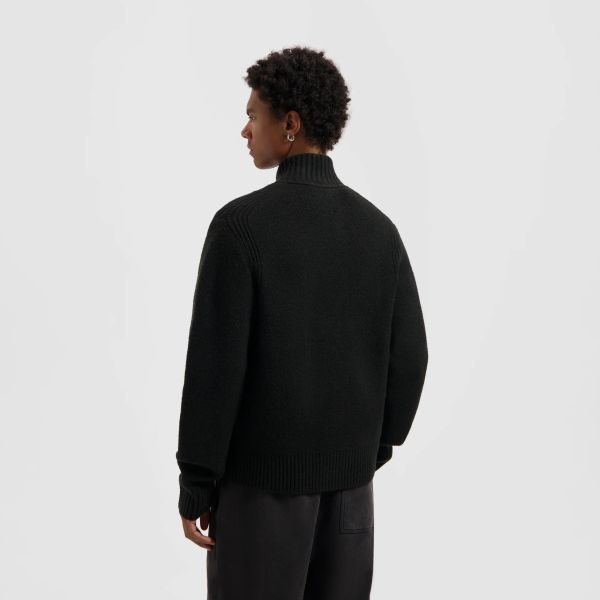 Olaf Zip Through Knitted Mock Vest Zwart