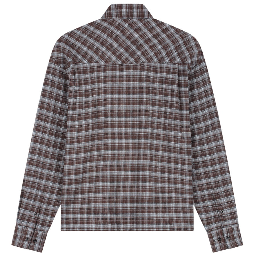 Olaf Flannel Boxy Overhemd Bruin/Licht Blauw