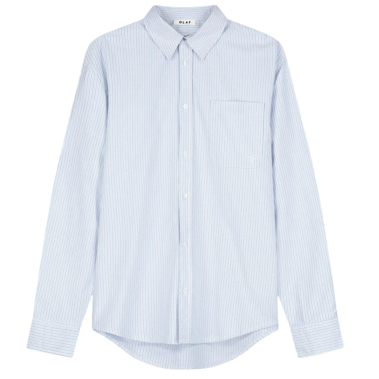 Olaf Oxford Relaxed Overhemd Wit/Blauw
