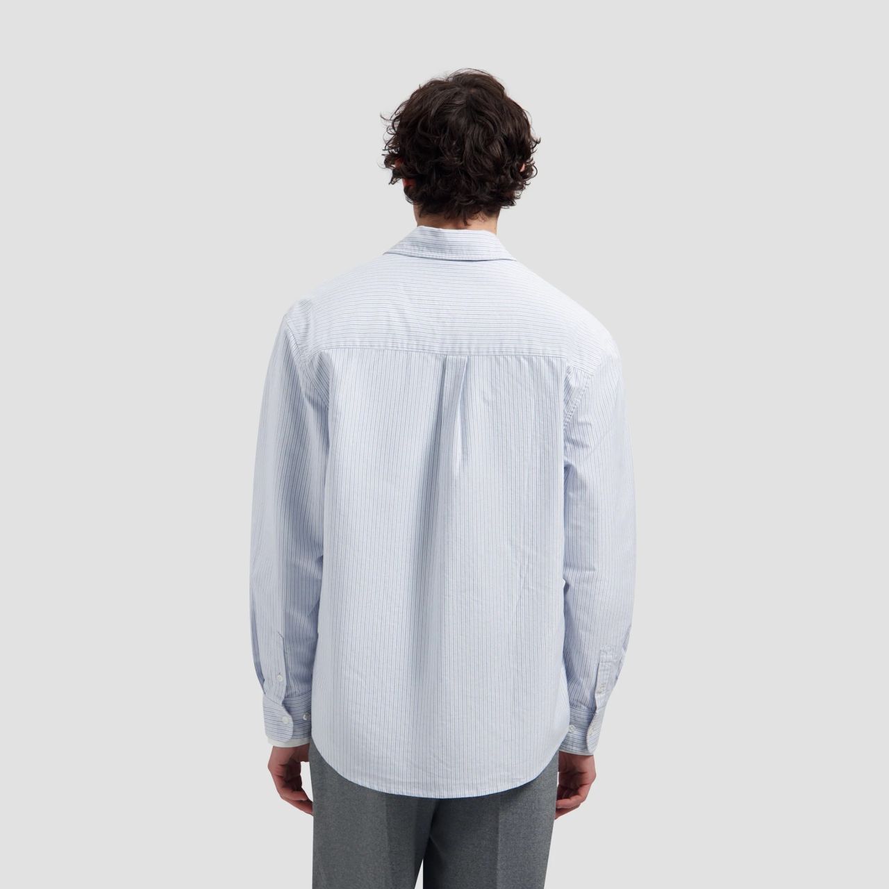 Olaf Oxford Relaxed Overhemd Wit/Blauw