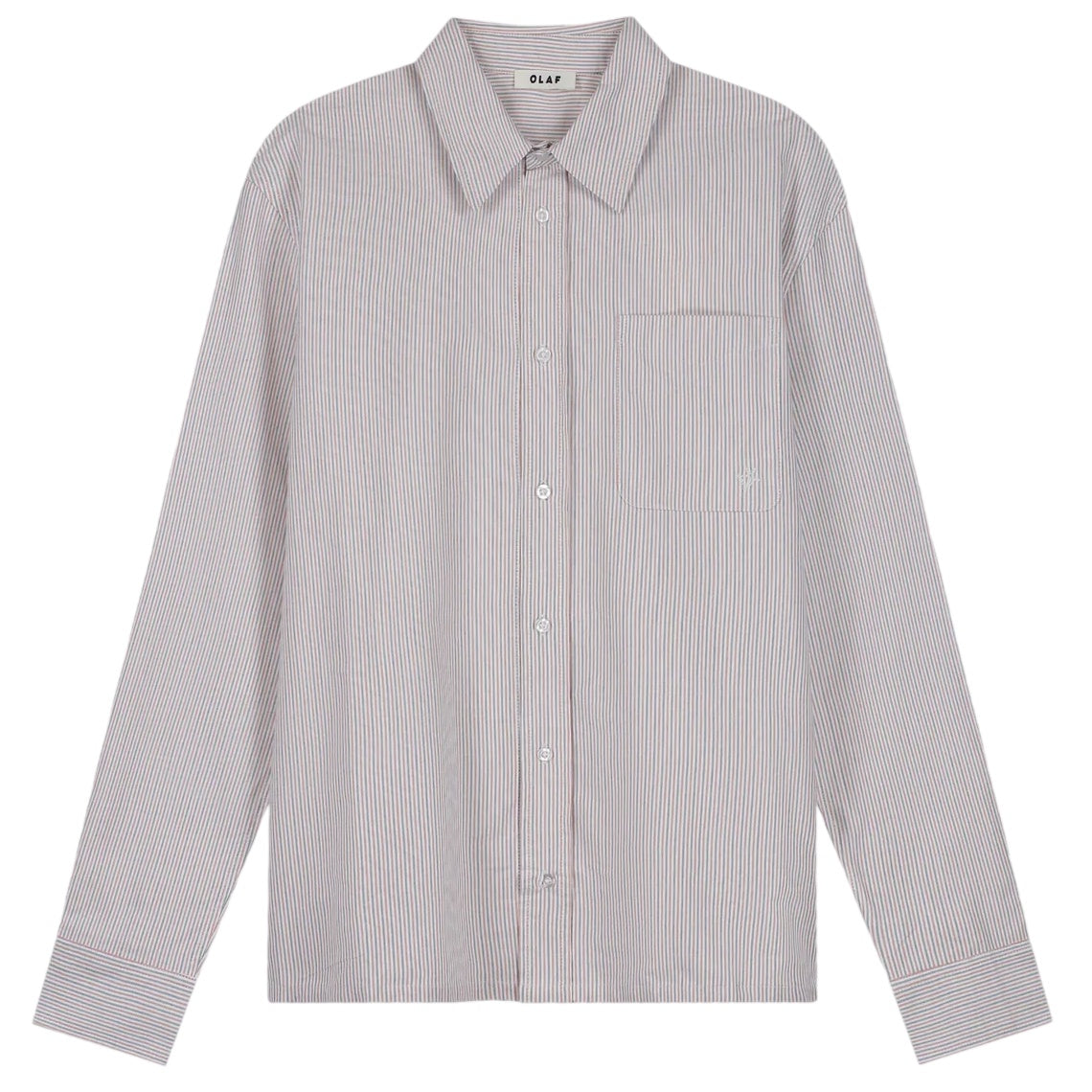 Olaf Oxford Relaxed Overhemd Wit/Roze