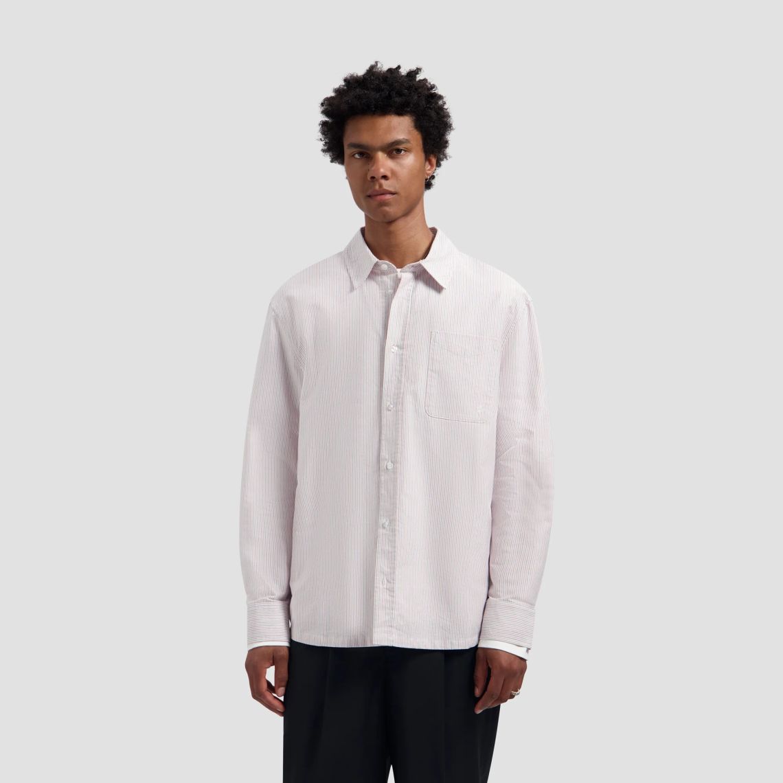 Olaf Oxford Relaxed Overhemd Wit/Roze