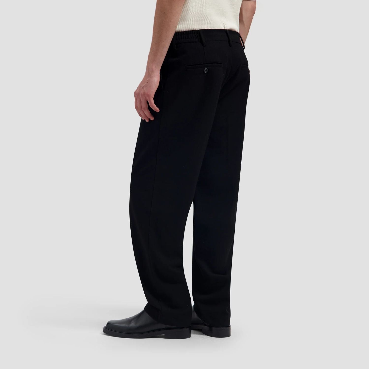 Olaf Regular Wool Pleated Broek Zwart