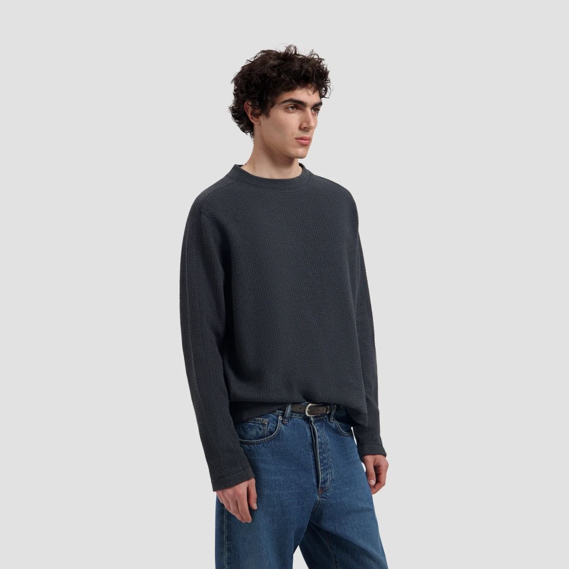 Olaf Waffle Sweater Antraciet
