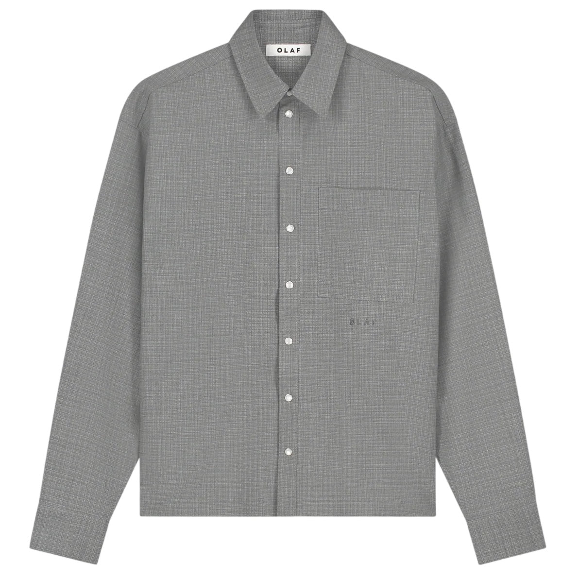 Olaf Wool Boxy Overhemd Grijs