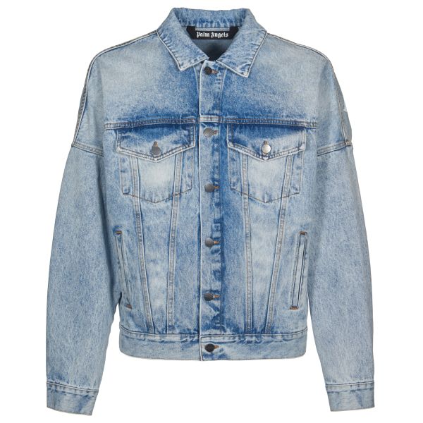 Palm Angels Backlogo Spijkerjas Licht Blauw