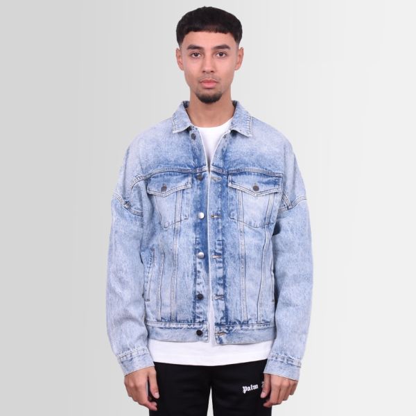 Palm Angels Backlogo Spijkerjas Licht Blauw