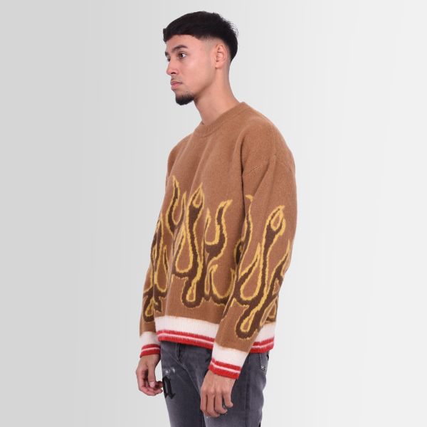 Palm Angels Burning Sweater Bruin