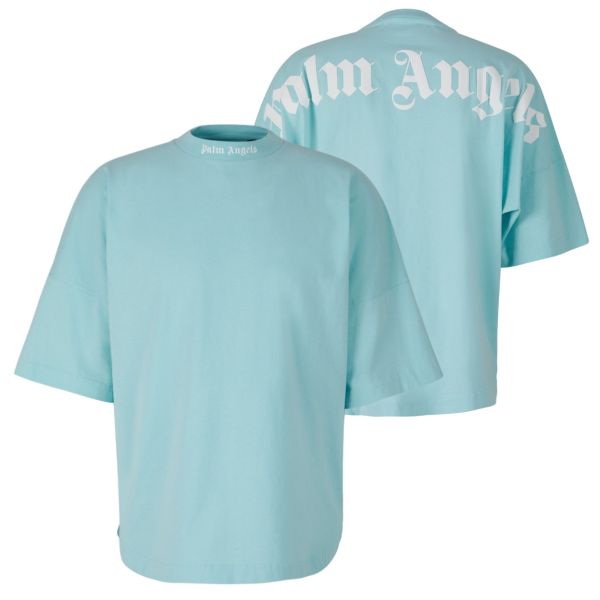 Palm Angels Classic Logo Over T-shirt Licht Blauw