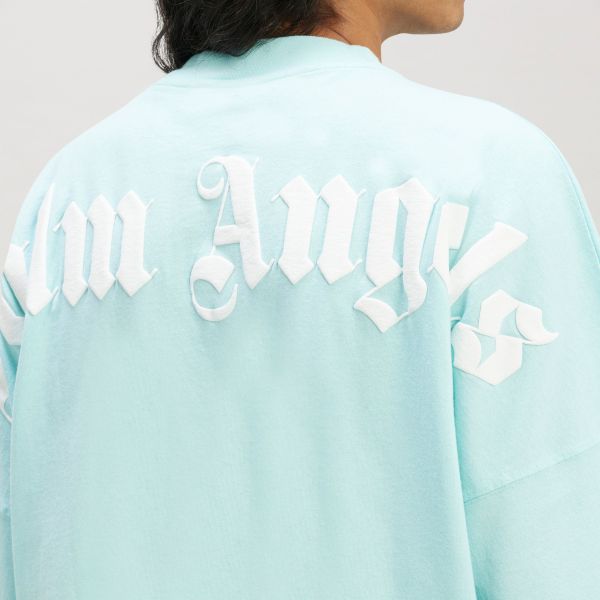 Palm Angels Classic Logo Over T-shirt Licht Blauw