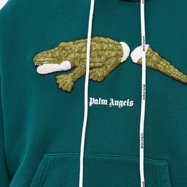 Palm Angels Croco Hoodie Donker Groen