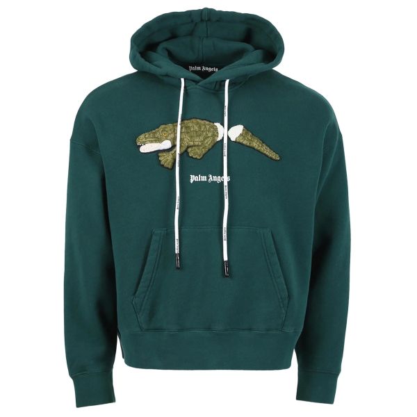 Palm Angels Croco Hoodie Donker Groen