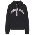 Palm Angels Curved Logo Hoodie Zwart