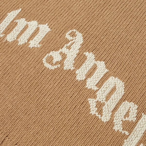 Palm Angels Curved Logo Sweater Beige