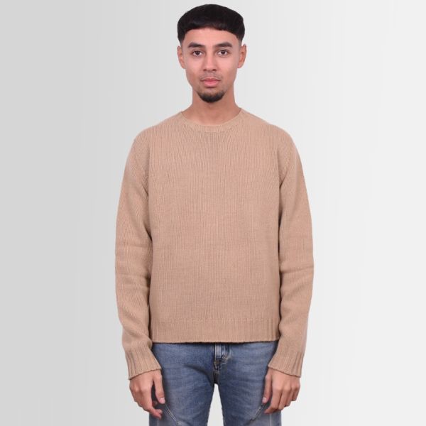 Palm Angels Curved Logo Sweater Beige