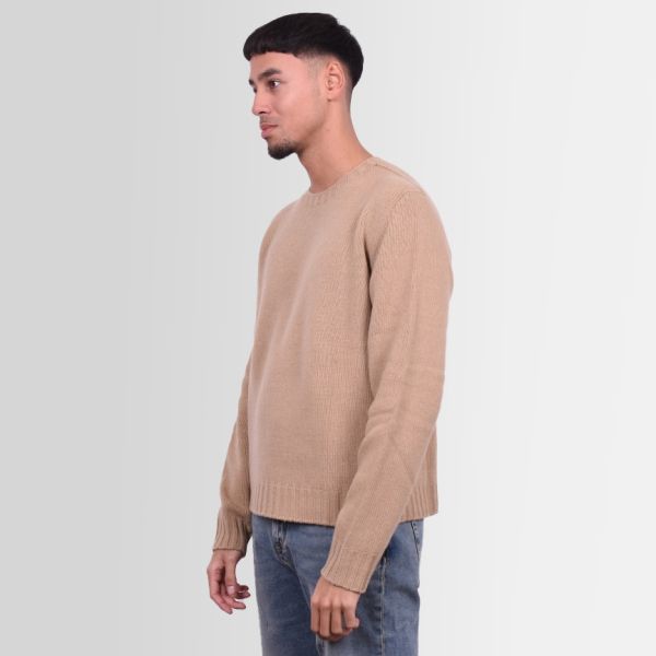 Palm Angels Curved Logo Sweater Beige