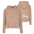 Palm Angels Curved Logo Zipped Sweater Beige