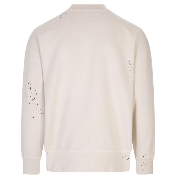 Palm Angels GD Glittered Logo Sweater Off White