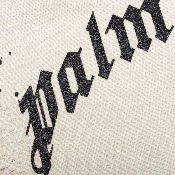 Palm Angels GD Glittered Logo Sweater Off White