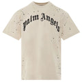 Palm Angels Glittered Logo Classic T-shirt Off White
