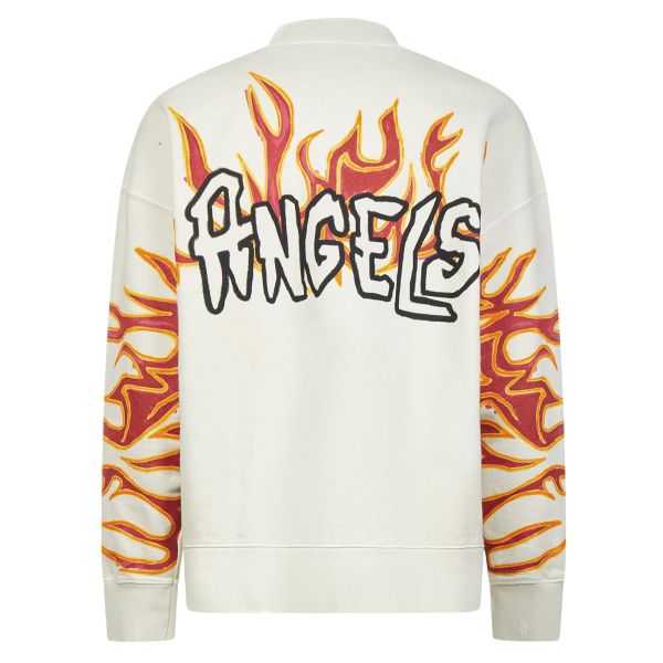 Palm Angels Graffiti Flames Sweater Off White