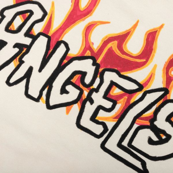 Palm Angels Graffiti Flames Sweater Off White