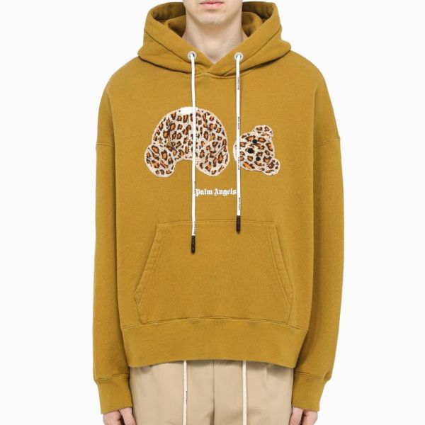Palm Angels Leopard Bear Hoodie Bruin