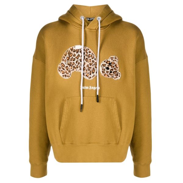 Palm Angels Leopard Bear Hoodie Bruin