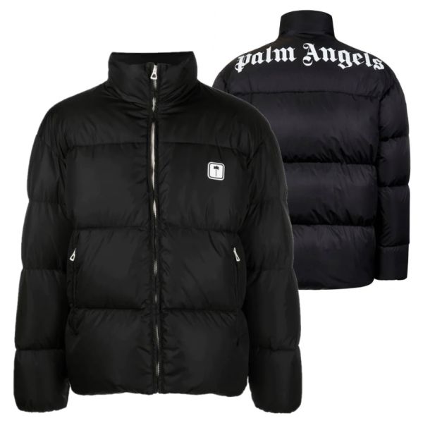 Palm Angels Logo Down Jas Zwart