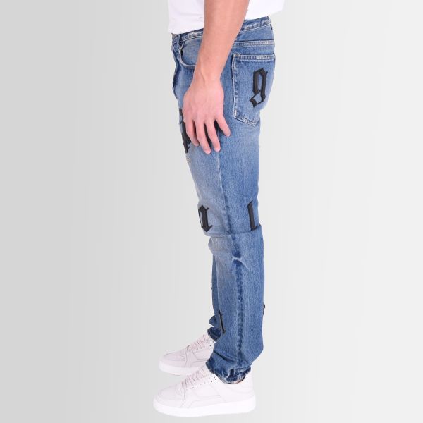 Palm Angels Logo Patch Classic Jeans Blauw