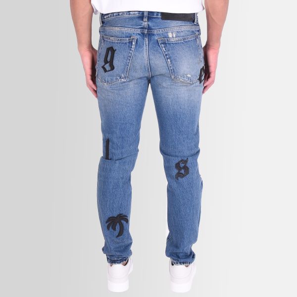 Palm Angels Logo Patch Classic Jeans Blauw