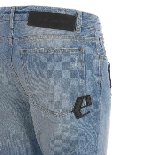 Palm Angels Logo Patch Classic Jeans Licht Blauw
