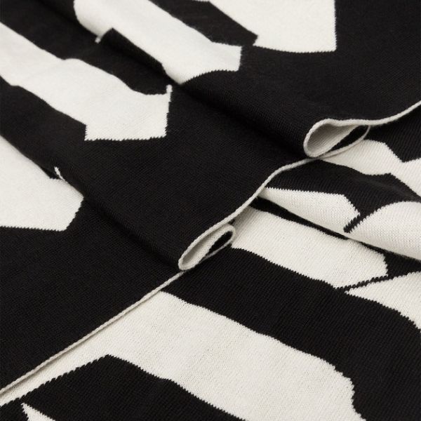 Palm Angels Macro Logo Sjaal Zwart/Wit