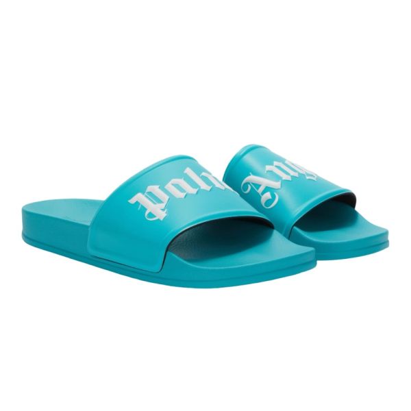 Palm Angels Pool Slippers Licht Blauw