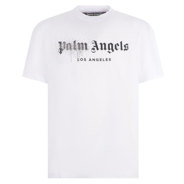 palm angels rhinestone sprayed classic t-shirt wit
