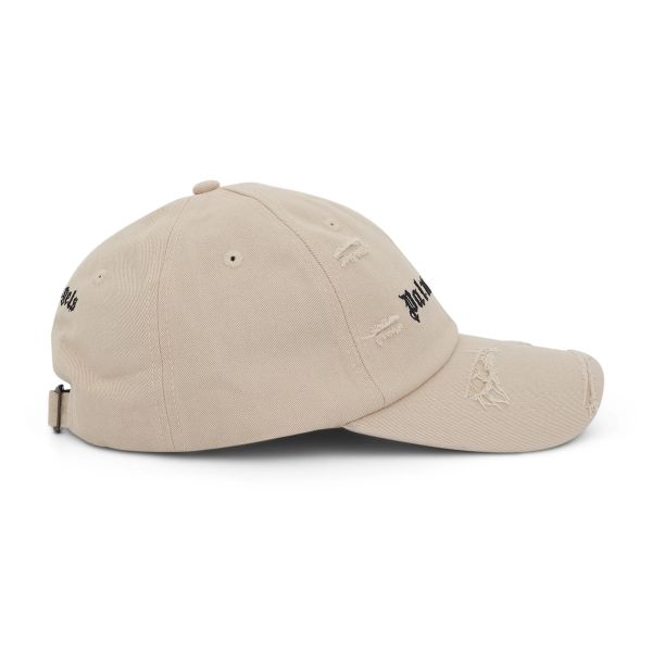 Palm Angels Ripped Logo Cap Beige