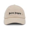 Palm Angels Ripped Logo Cap Beige