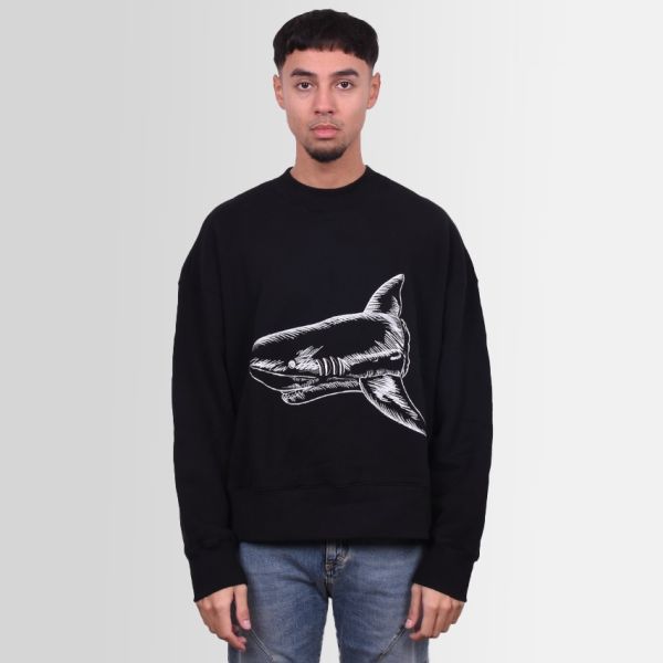 Palm Angels Split Shark Sweater Zwart