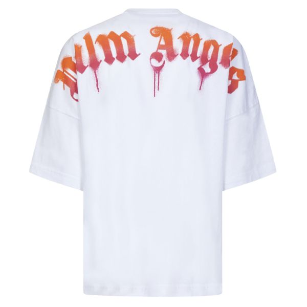 Palm Angels Sprayed Palm Logo Over T-shirt Wit