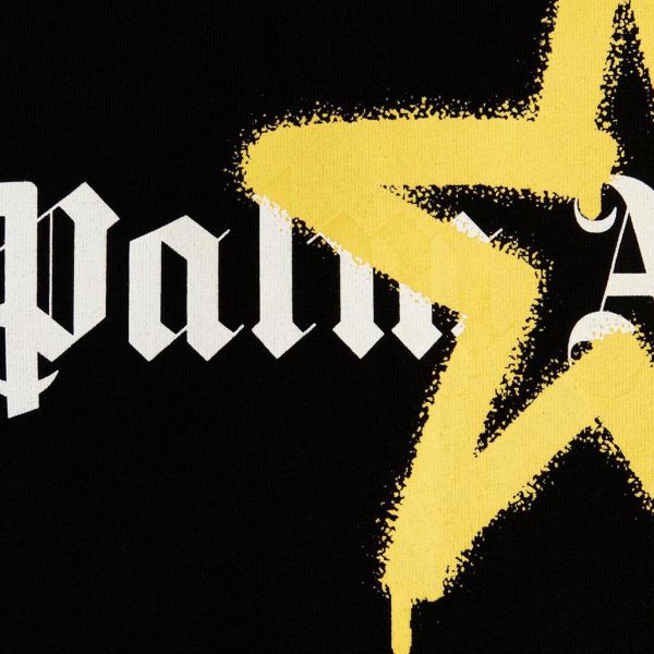 Palm Angels Star Sprayed T-shirt Zwart/Geel