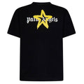Palm Angels Star Sprayed T-shirt Zwart/Geel