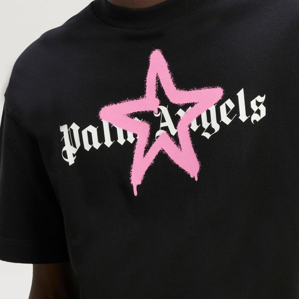 Palm Angels Star Sprayed T-shirt Zwart/Roze