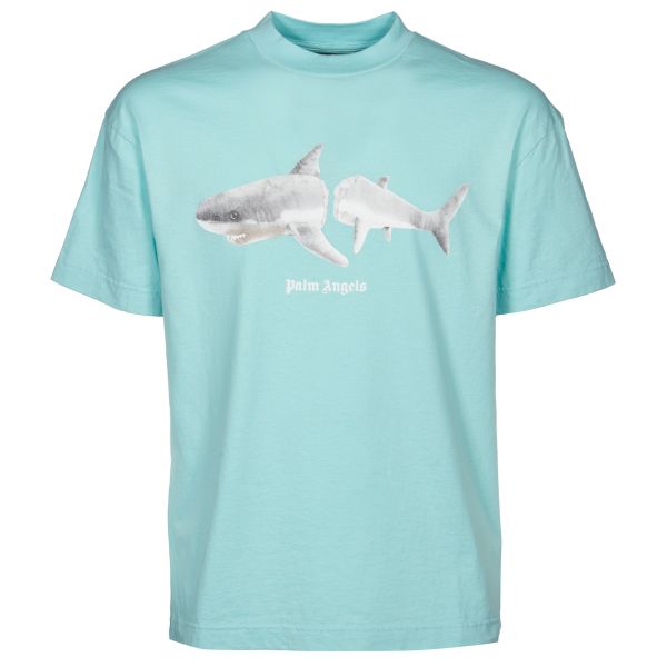 Palm Angels White Shark Classic T-shirt Licht Blauw