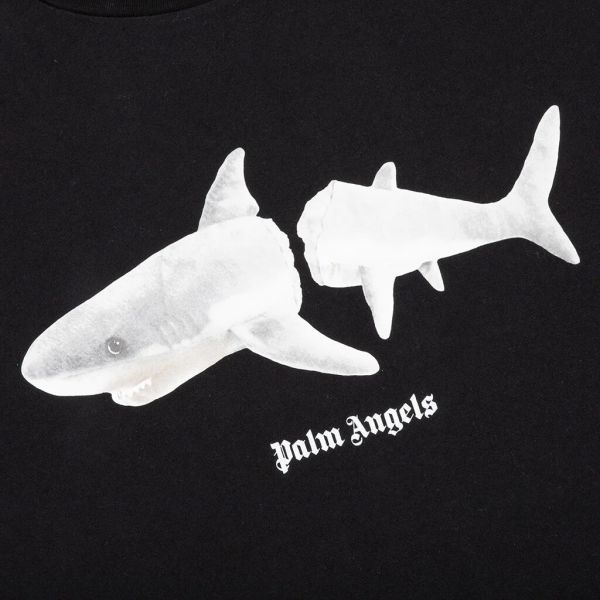 Palm Angels White Shark Classic T-shirt Zwart
