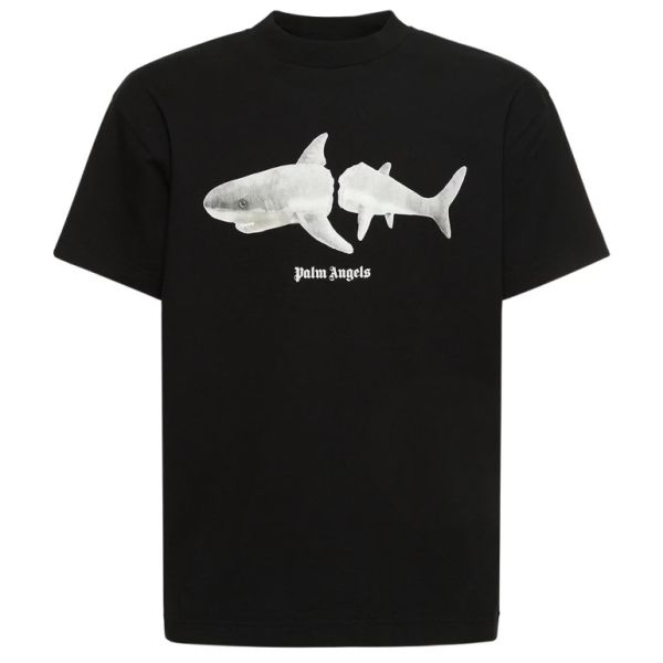 Palm Angels White Shark Classic T-shirt Zwart