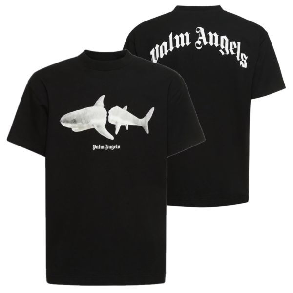 Palm Angels White Shark Classic T-shirt Zwart