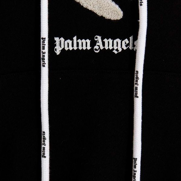 Palm Angels White Shark Hoodie Zwart