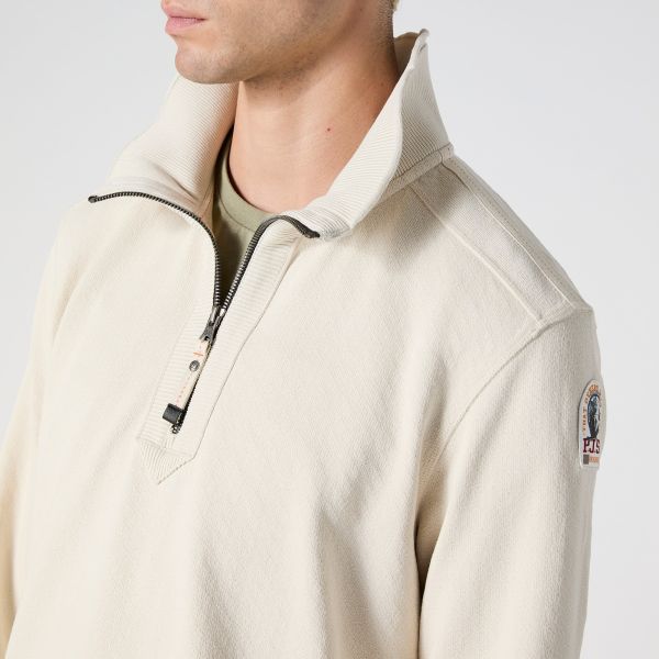 Parajumpers Lenard Half Zip Sweater Off White